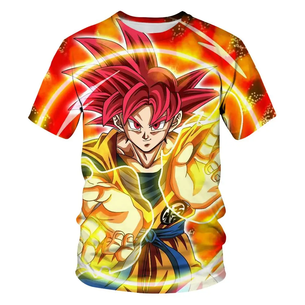 

2020 dragon ball flame 3D printed T-shirt, short sleeve T-shirt, Z dragon ball summer T-shirt for men and women, men's T-shirt