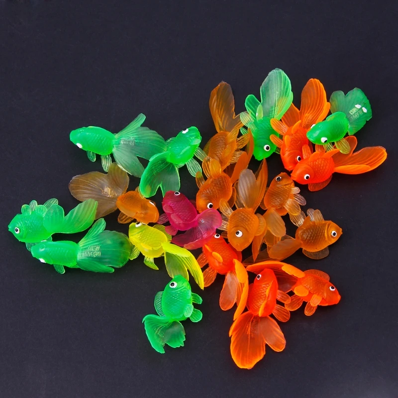 

20pcs Rubber Simulation Small Goldfish Gold Fish Kids Toy Decoration Bath Toy