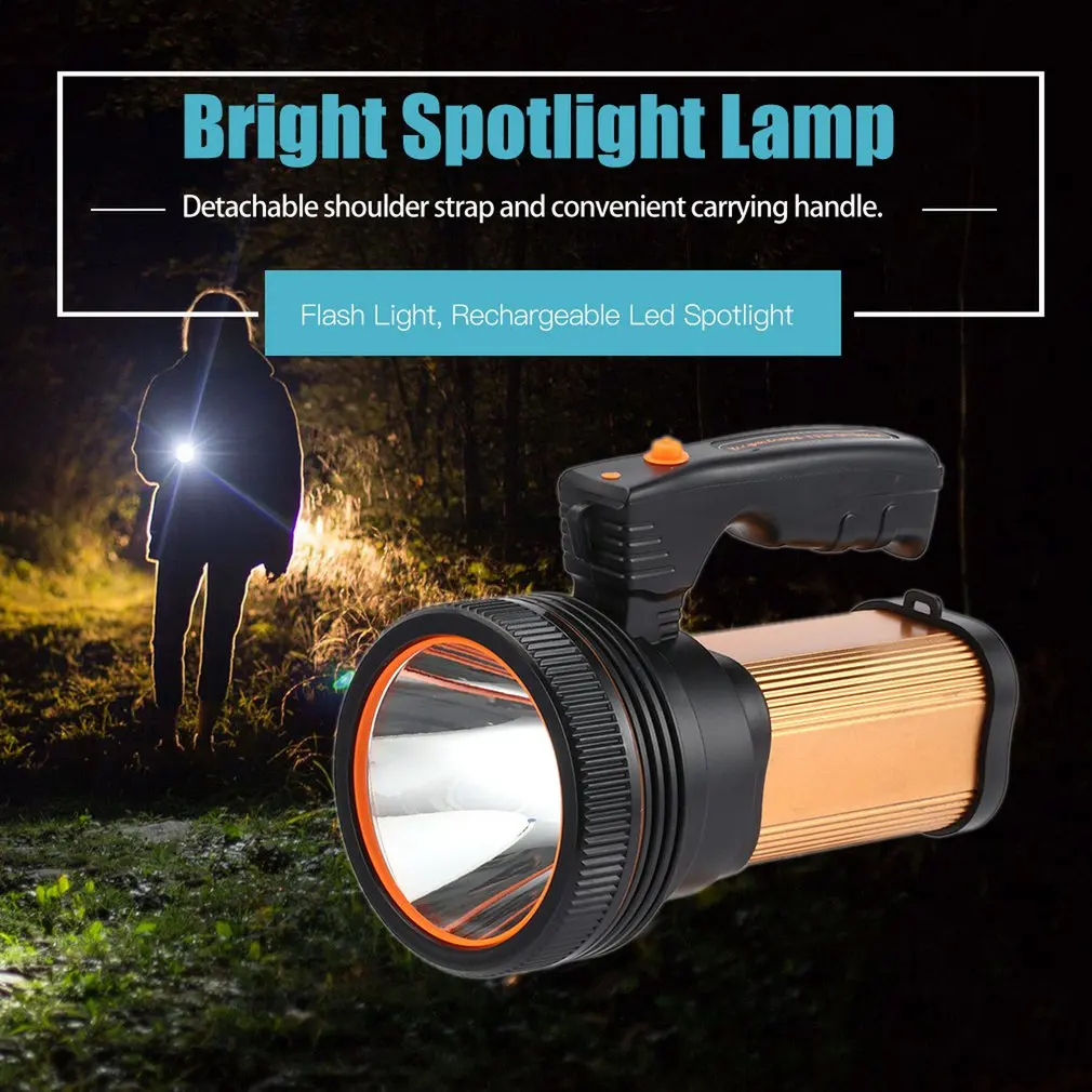 

Portable Flash Light Rechargeable Led Spotlights Camping Searchlight Bright Spotlight Lamp