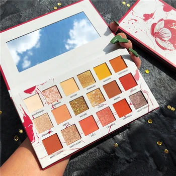 

18 Color Orange Eyeshadow Palette Shimmer Matte Glitter Eye Shadow Pallete Silky Powder Nature Pigmented Pallete Eye Makeup