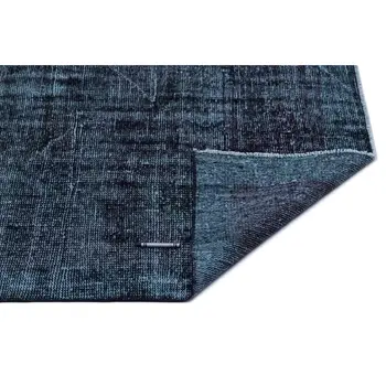 

Handmade Black Vintage Overdyed Turkish Area Rug 134x160 Cm-4'5''X5'3''