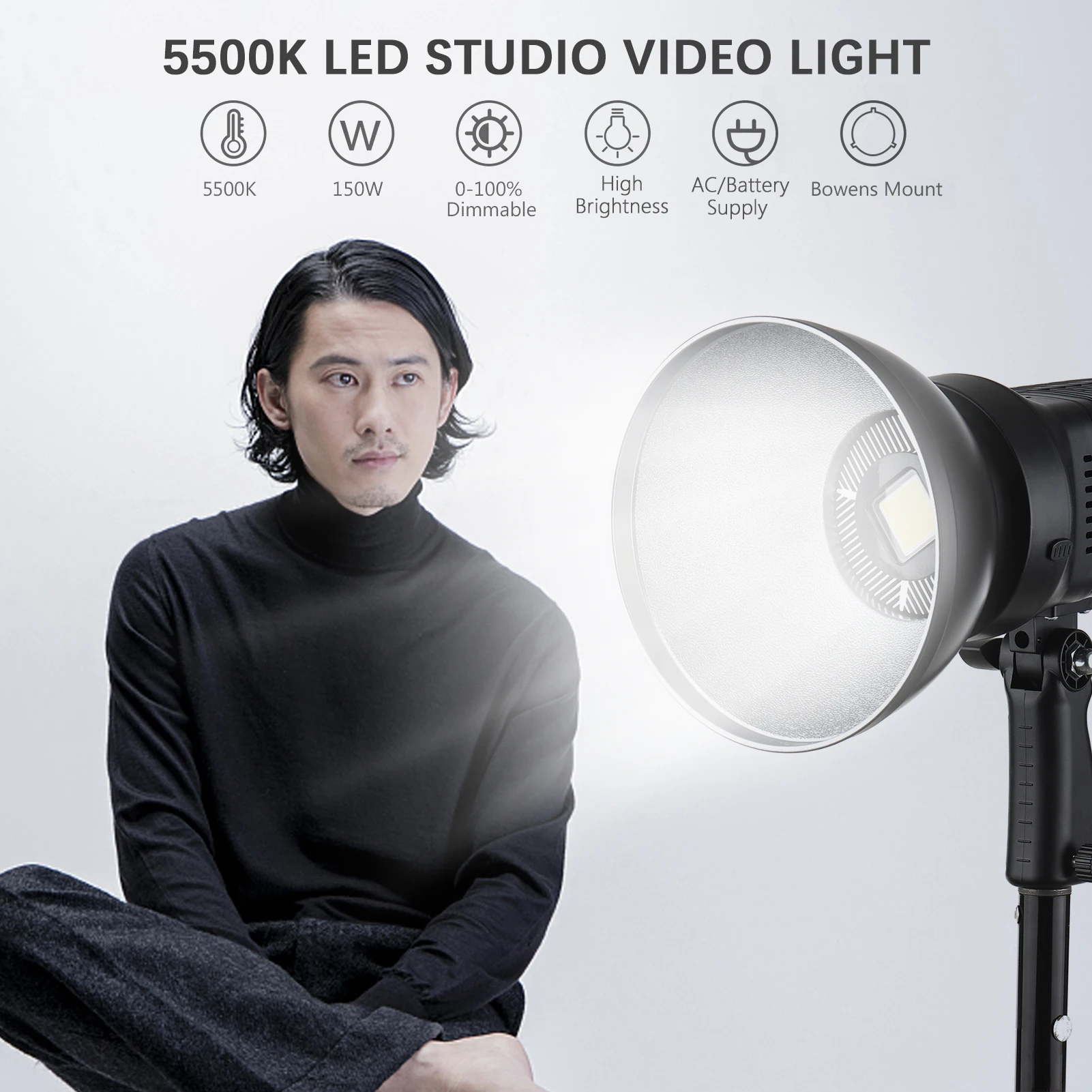 コカレロタワー　ディスプレイ　LED 150W Photography Light COB Studio LED Video Light 5500K CRI