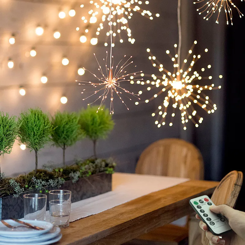 

Led String Lights Hanging Starburst String Lights DIY Firework Lights Fairy Garland Christmas Lights Outdoor Twinkle Light
