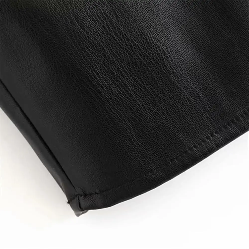 Женская рубашка с отложным воротником куртка из искусственной кожи длинными