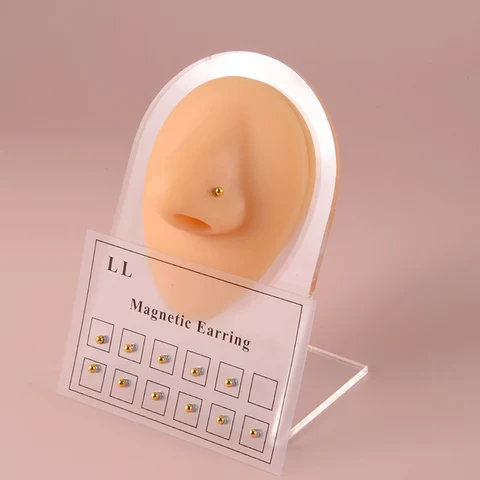 Fake Cheater Non Pierced Magnet Earring Piercings  Magnet Ear Tragus Cartilage Lip Labret Stud Nose Ring Jewelry