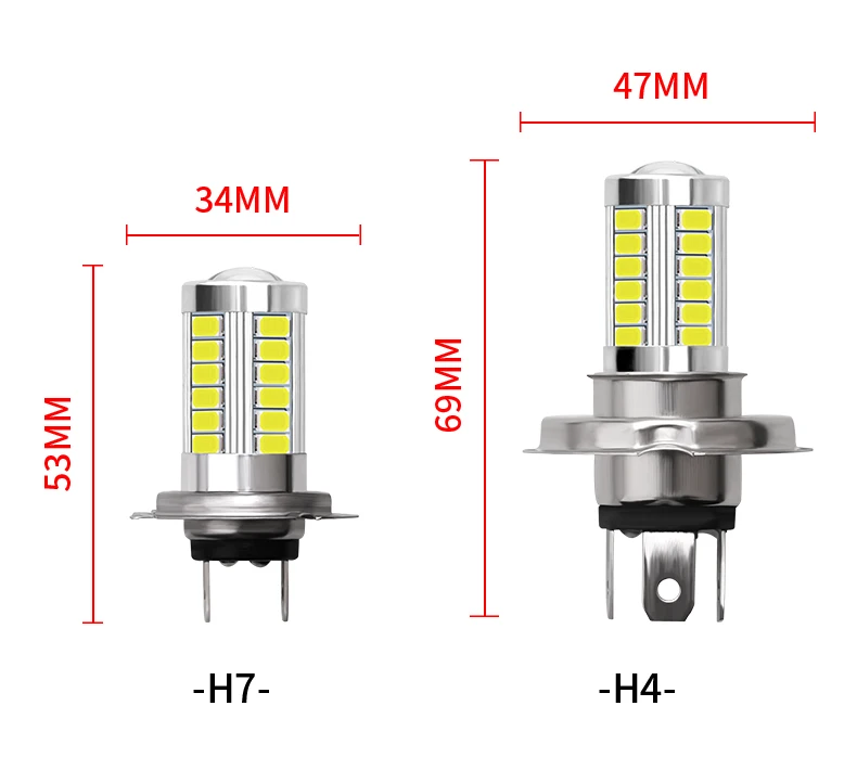 2 шт. H4 H7 H8/H11 9005 9006-5630-33 светодиодный автомобильный фонарь противотуманная фара авто супер яркие фары 12 в белый