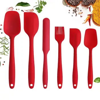 

6 Piece Silicone Spatula Set Non-Stick Heat-Resistant Spatulas Turner for Cooking Baking Mixing Baking Tools