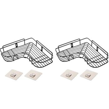

Corner Bathroom Shelf Storage Wall-Mounted Durable Shower Shelf Storage Shelf for Kitchen Toilet Shower Dormitory Adhesive Hook