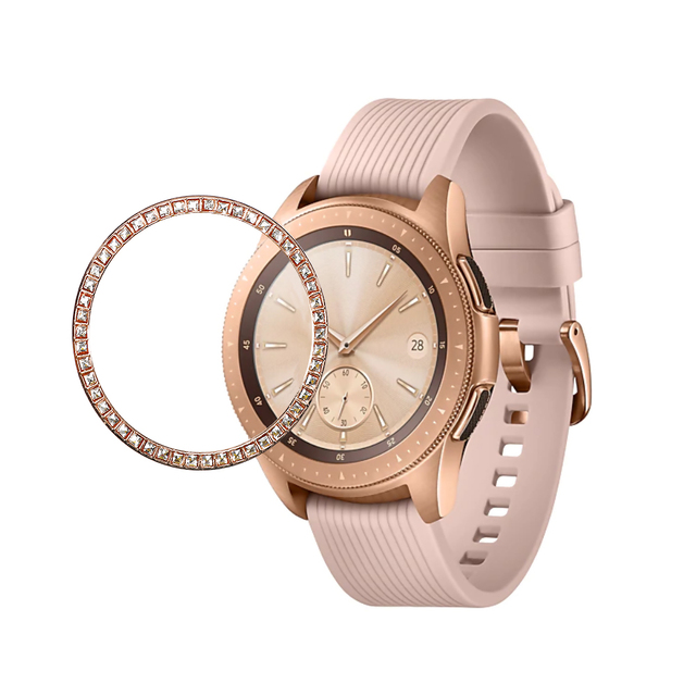 Diamond Case For Samsung Galaxy Watch 42mm bezel ring protector cover Sport fashion Adhesive Metal bumper Accessories 42