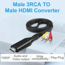 Adaptateur convertisseur Audio Full HD mâle vers mâle RCA AV vers HDMI, Mini Composite CVBS vers HDMI AV2HDMI