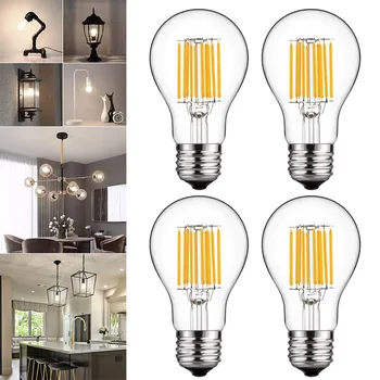 

4pcs 10W E27 LED Vintage Filaments Light Bulb A60 Classic Bulbs Warm White 2700K Antique Lamp LB88