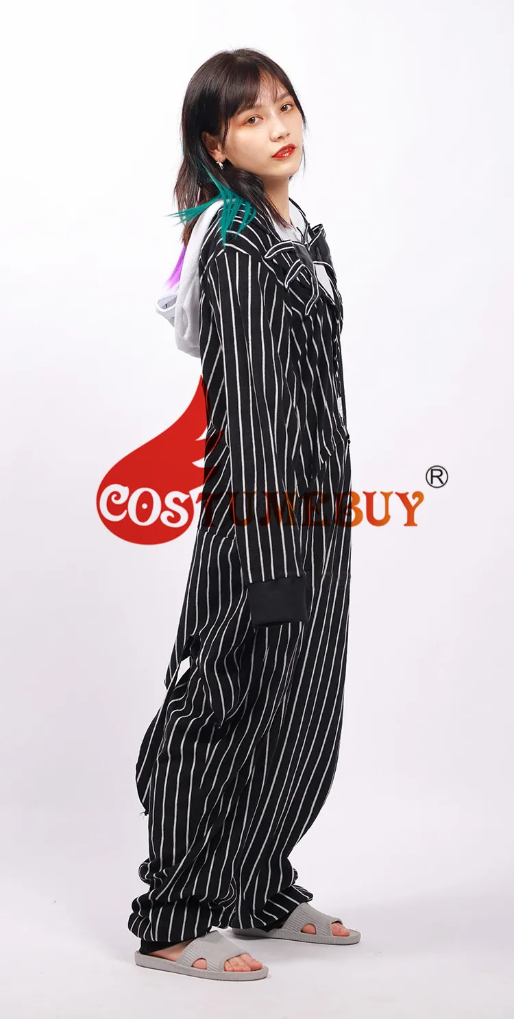 Costumebuy Кошмар перед Рождеством Косплей Джек Скеллингтон костюм черная полосатая куртка пальто вечерние изготовленный на заказ костюм для Хэллоуина