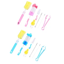 7 шт./компл. губка пластиковые щетки для бутылок очиститель зажим для Бутылок Зажим для сосков стеклянная бутылка для молока Чистка