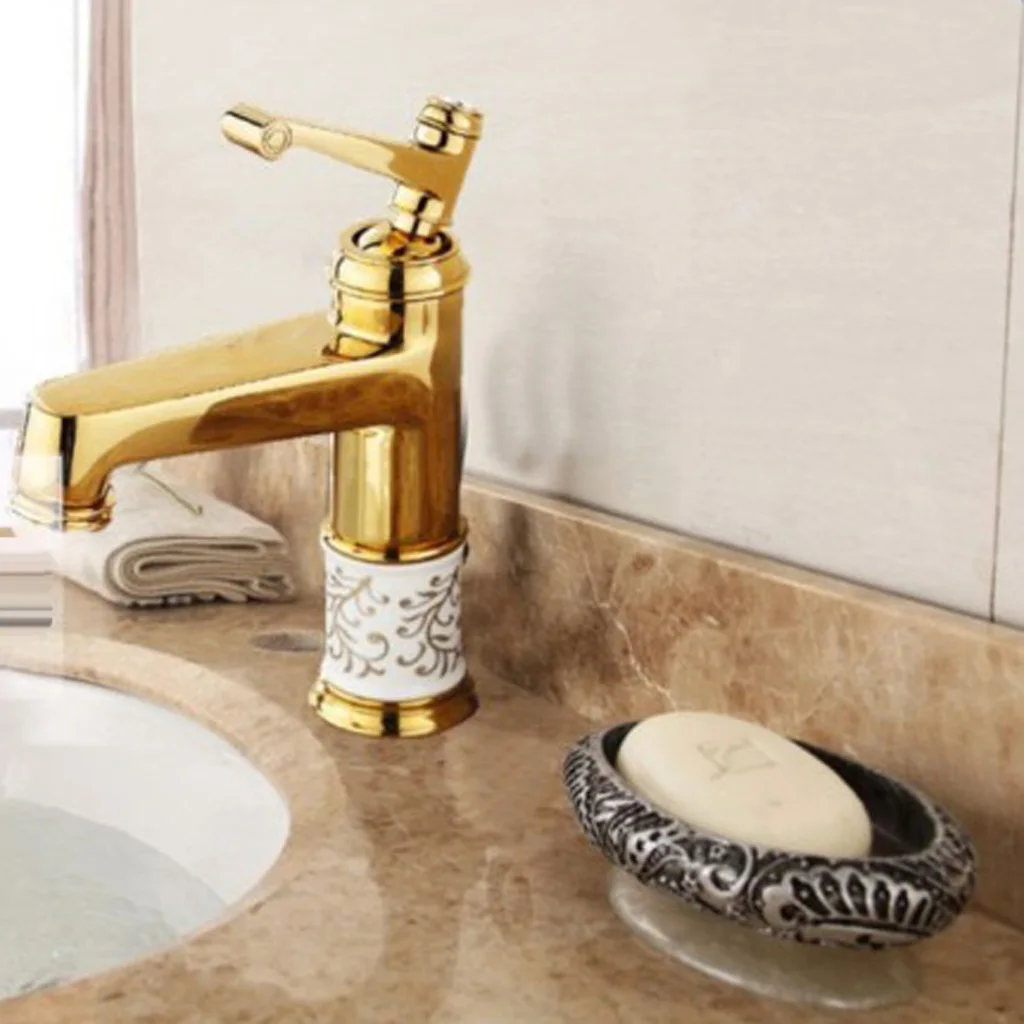 European  Bathroom Vessel Sink Faucet Tall Body Single Handle Lever,Brass