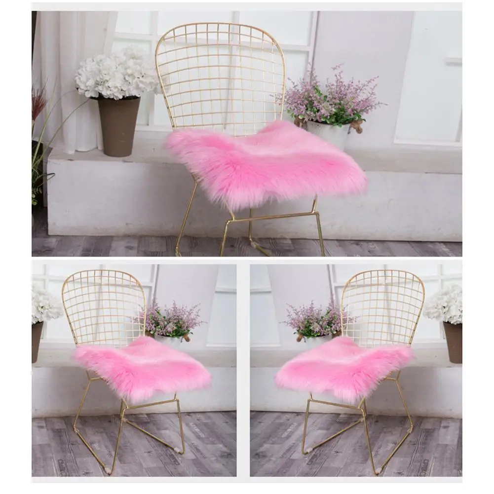 Квадратный прикроватный коврик для стула, подушка для сиденья, коврик из искусственного меха и овчины, мягкий плюшевый ковер для домашнего чайного стола, дивана, украшения, принадлежности