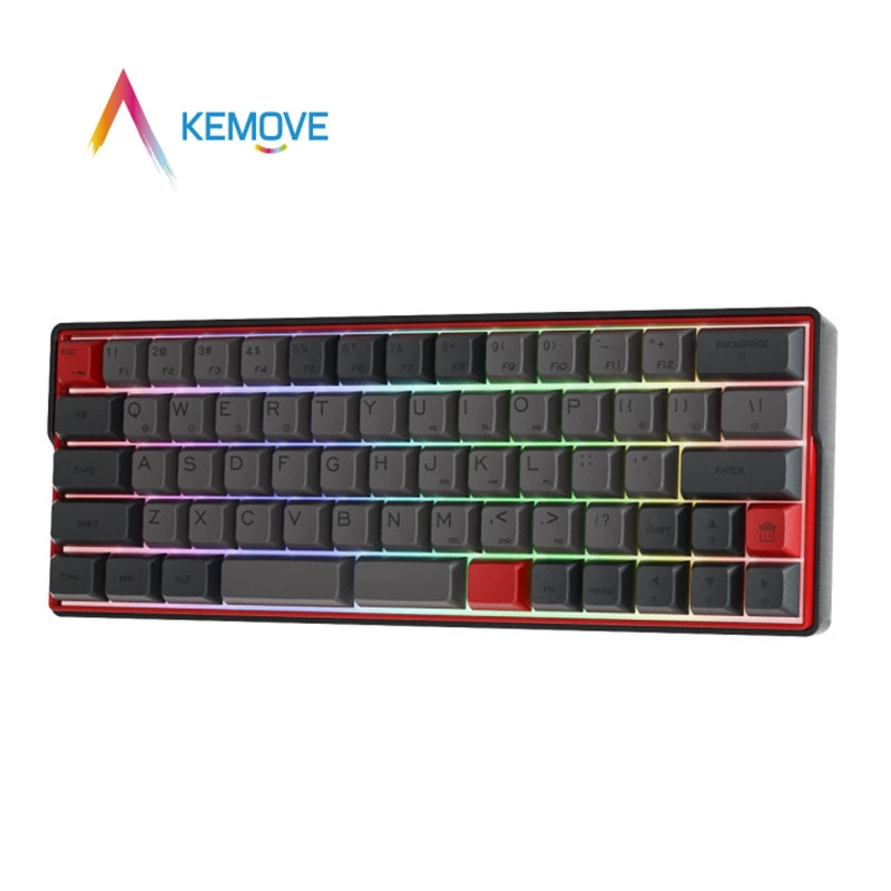 Kemove Dk64 66 Mechanical Keyboard Gateron Optical Switch Hot Swappable 5 1 Bluetooth Pbt Sublimation Rgb Backlight Keyboards Aliexpress