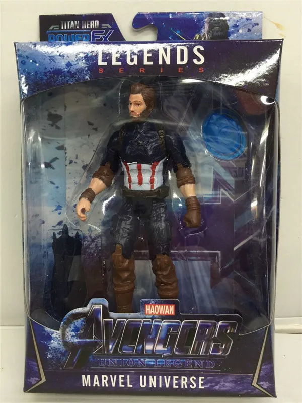 CAPTAIN NO BOX Светодиодный танос дети marvel Капитан Америка Тор Железный человек Халк Мстители фигурка игрушки модель куклы - Цвет: CAPTAIN NO BOX