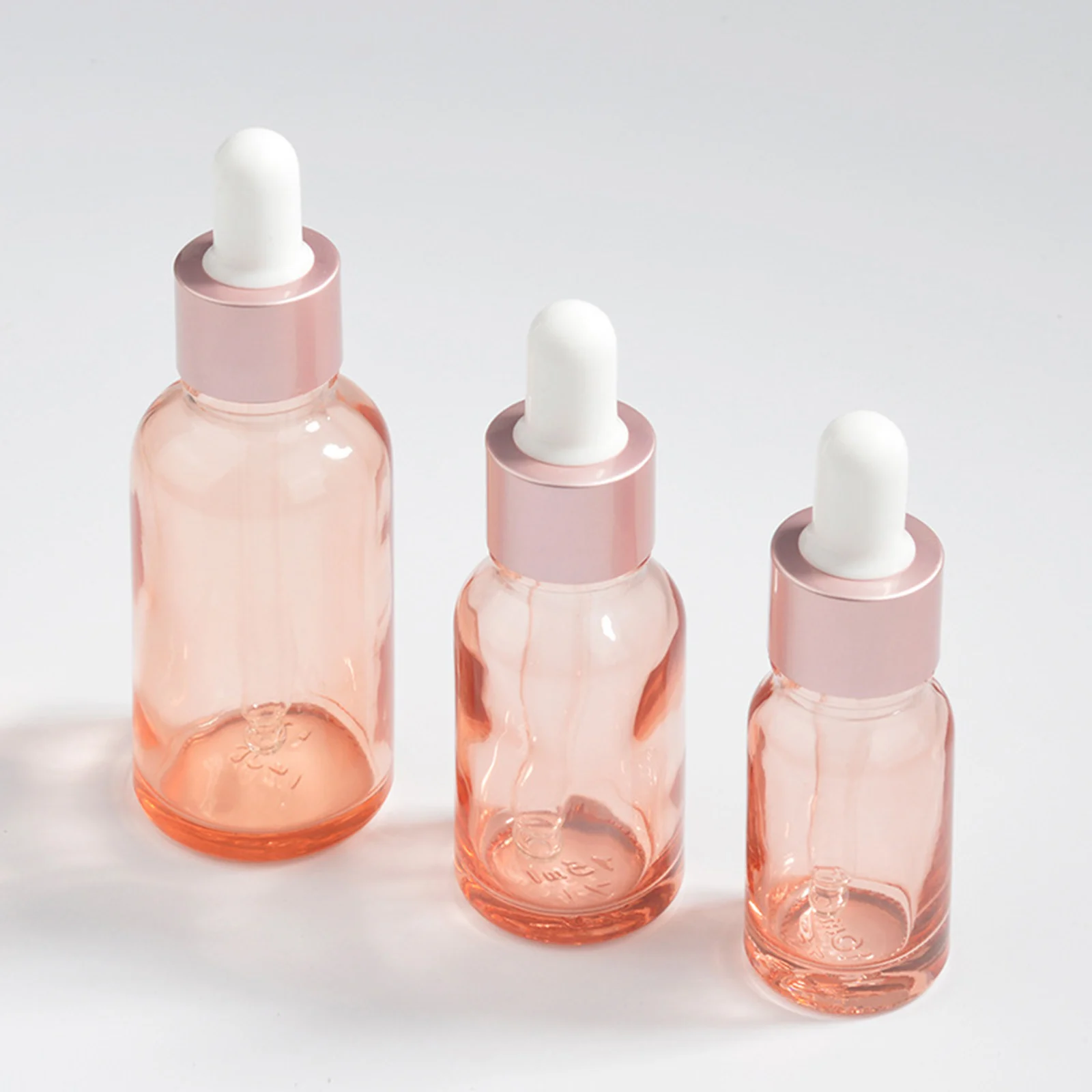 

10-30ML Tubes Transparent Dropper Glass Rose Gold Cover Aromatherapy Liquid for Essential Massage Oil Pipette Refillable Bottles