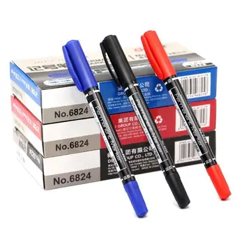 

3pcs/pack Twin Tip Permanent Markers, Fine Point, ( Black, Blue, Red ) Ink, 0.5mm-1mm