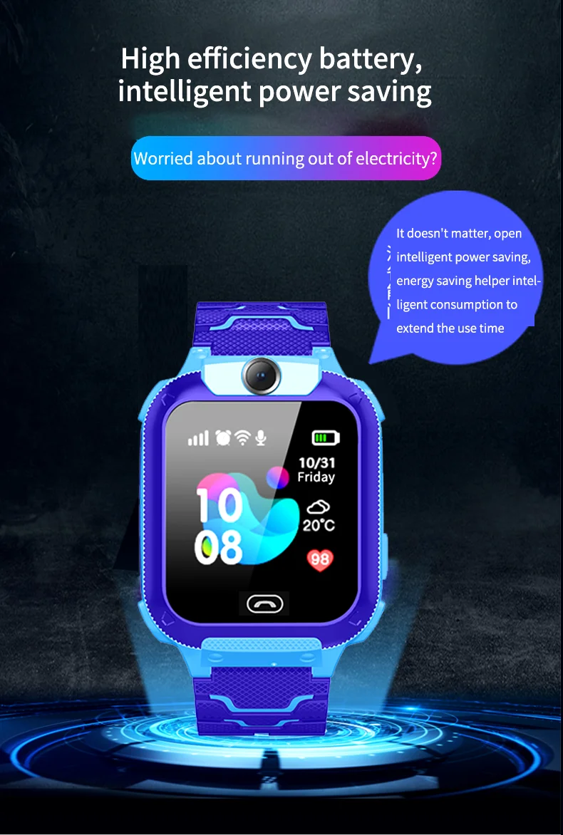 Q12B Детские Смарт-часы телефон водонепроницаемый LBS Smartwatch дети позиционирование вызов 2G SIM карта удаленный локатор часы для мальчиков и девочек