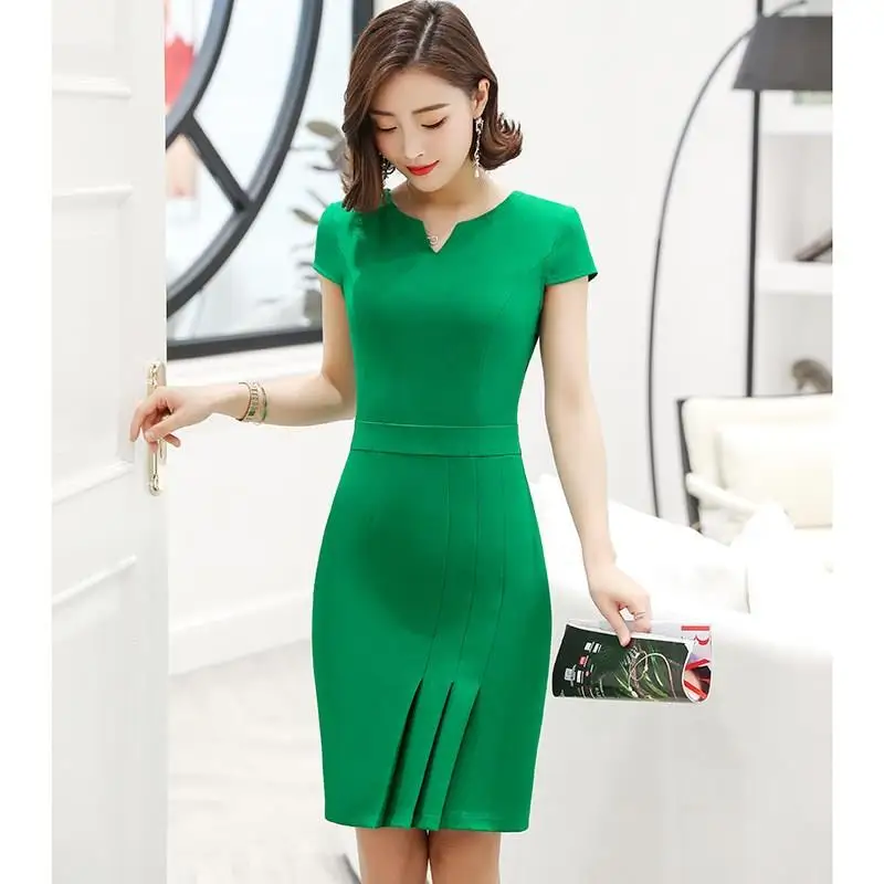 

Nice Tide Women Summer O Neck Short Sleeve Office Dresses Elegant Work Mini Dress Bodycon Plus Size Party Dress Vestidos