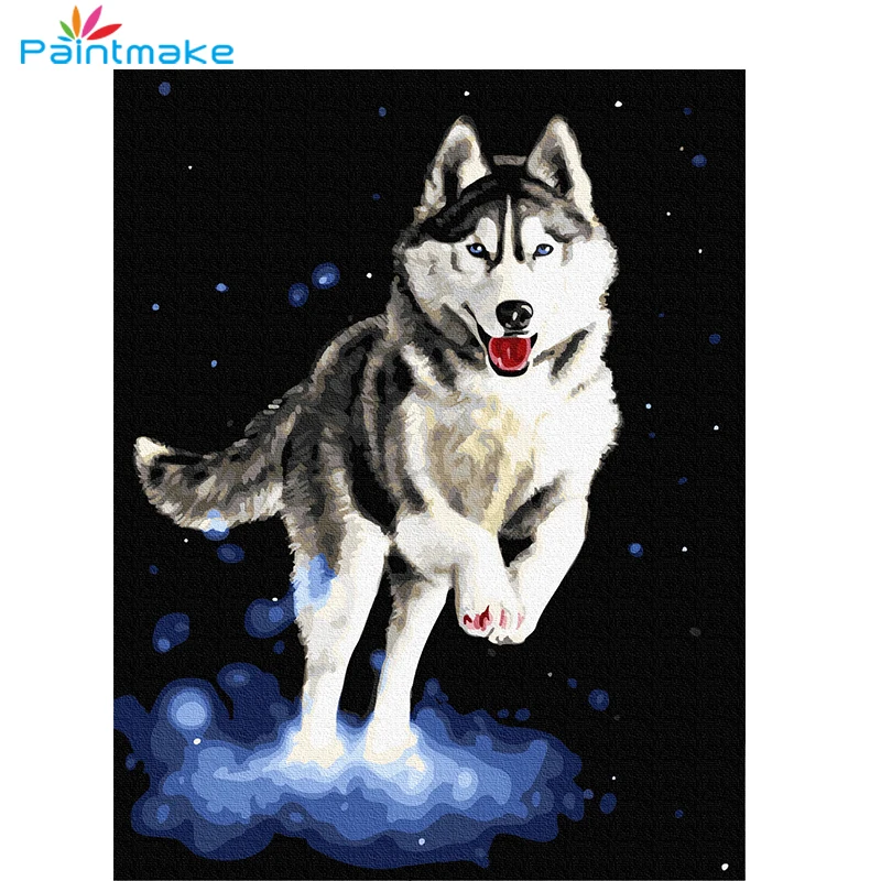 Краска сделай сам для рисования животных по номерам масляная краска Wolf на холсте