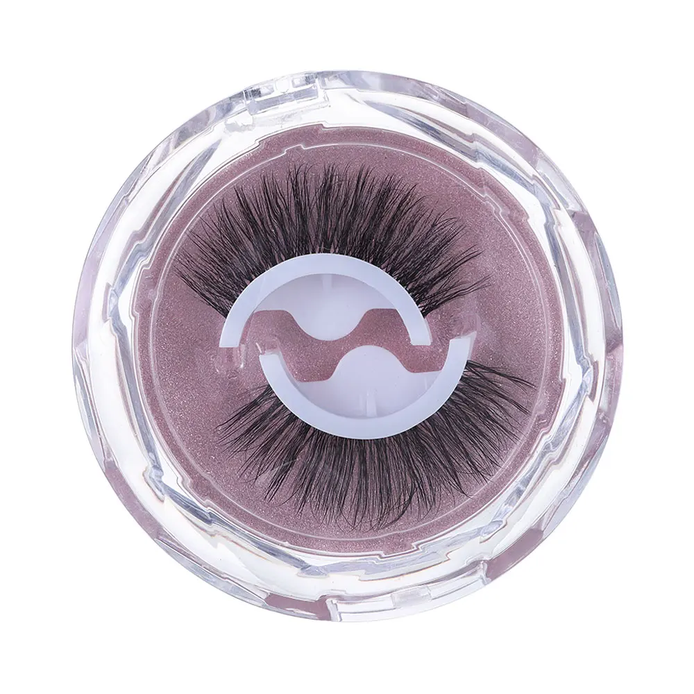 1 Pair Reusable Self adhesive False Eyelashes Natural Curly Thick Wispy