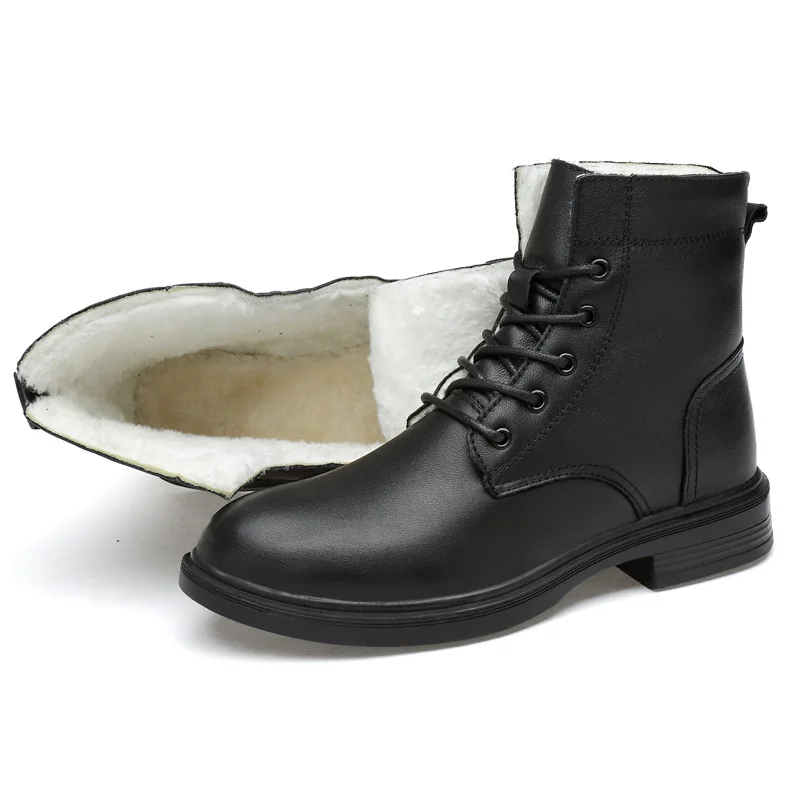

Autumn And Winter New Style plus Velvet Men's Boot Hight-top Full-grain Leather Martin Boots Men's Boots outside Workwear MEN'S