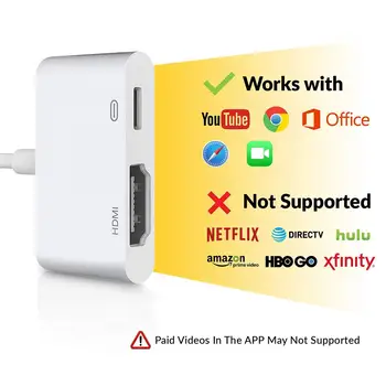 

1080P Digital HDMI Cable HD AV Lightweight Adapter Cable Support for iPad iPod iPhone