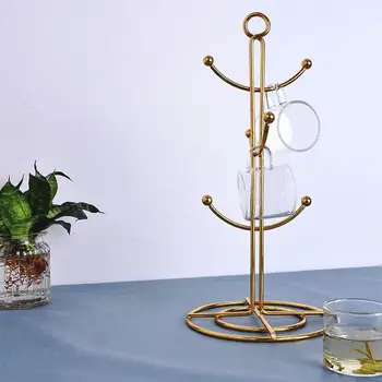 

Coffee Cup Holder Golden Mug Holder Dining Table Kitchen Storage Rack Tree Cup Holder Hanging Drain Cup Holder Godgets