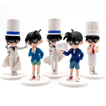 

5pcs Detective Conan anime Action figure Kaitou Kiddo KID doll Model hot sell toy for kids Model figures