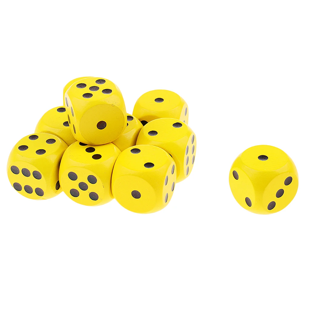 10 pcs 6 Sided Wooden Dice 20mm Size Perfect for Tabletop Wargames Role Playing Games RPGs MTG TRPG Roleplaying Games