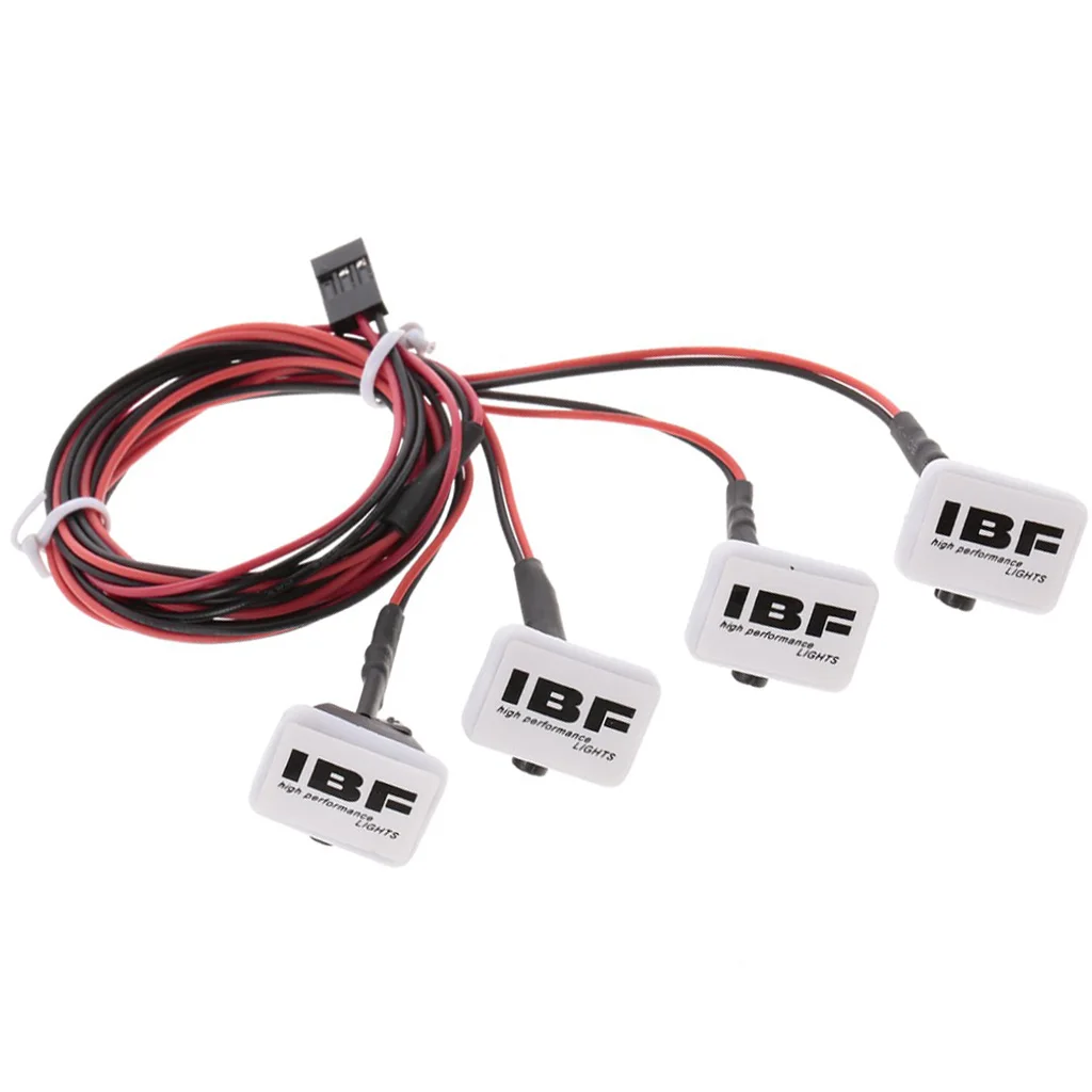 4pcs RC Car Parts Square LED Light for 1/10 RC Crawler HSP  Axial SCX10 Traxxas -4  D90 D110 CC01