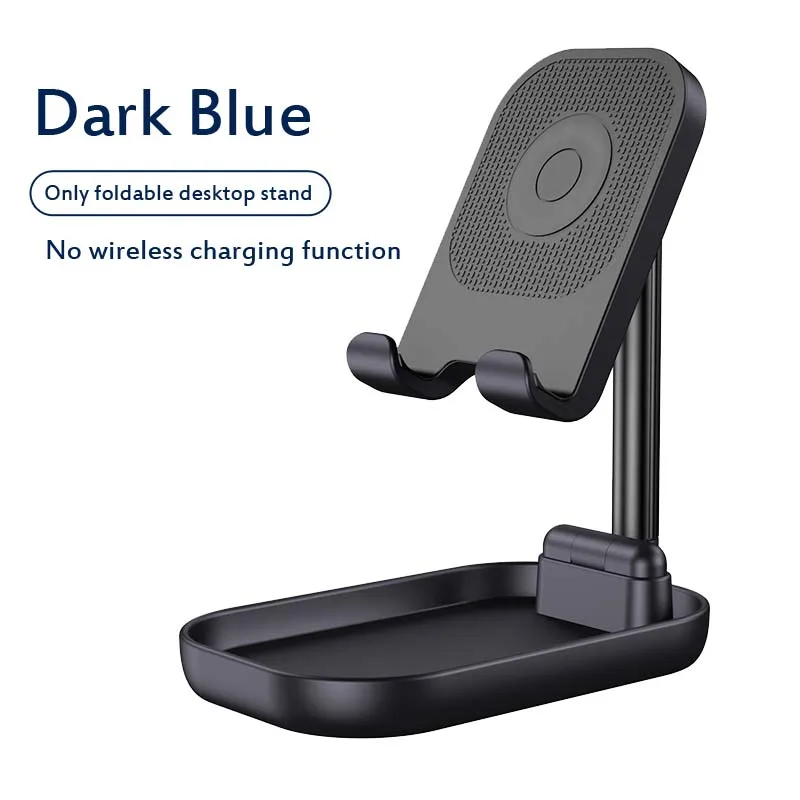 blue holder 10 Вт QI Беспроводное зарядное устройство 10 Вт Быстрая зарядка Выдвижной смартфон планшет Настольный держатель телефона для samsung huawei Iphone - Цвет: blue holder