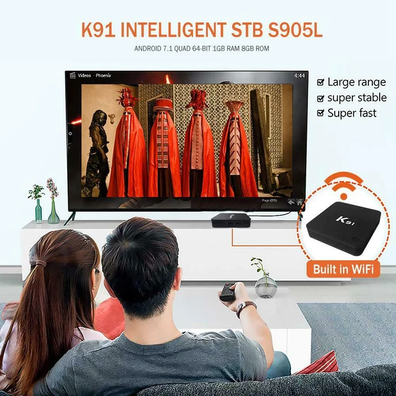 K91 S905L Android 7,1 Smart tv Box четырехъядерный 1 Гб ram 8 Гб rom BT телеприставка