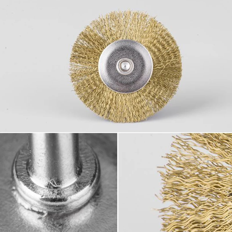 9PCS Brass clenaing Brush Wire Wheel Brushes Die Grinder Rotary Electric Engraving polishing tool set