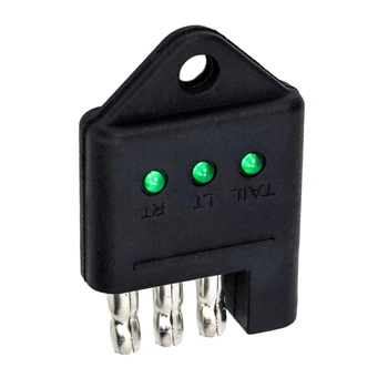 

4-Way Flat Trailer Light Wiring Circuit Tester Brake Tail Turn 4-Pin Plug RV