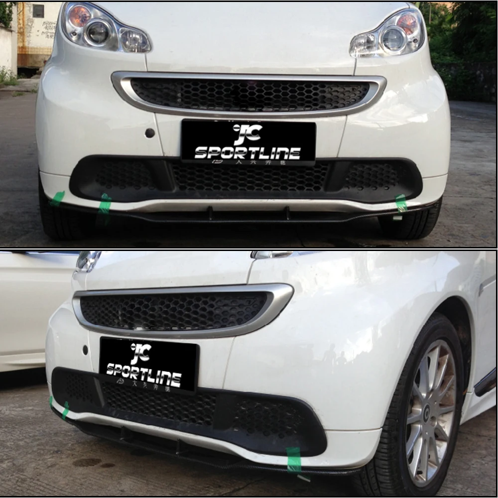 Углеродное волокно авто передний бампер спойлер сплиттер для Mercedes-Benz Smart Fortwo купе 2 двери 2012 2013