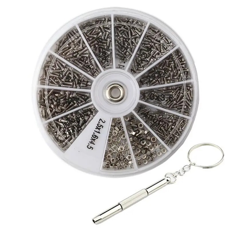 

600pcs 12 Kinds Of Nuts Small Screws Hardware Screw Electronics Assortment Kit M1 M1.2 M1.4 M1.6 Home Repair Tool