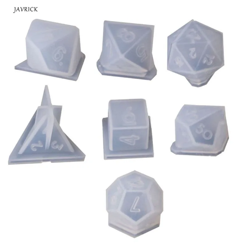 7 Shapes Dice Fillet Square Triangle Mold Crystal Epoxy Resin Kit Digital Game Silicone Mould Art Craft | Украшения и аксессуары