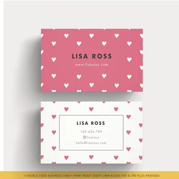 

Custom Premade cute design Hearts pattern,dotty pattern Business Card, Nanny business Card,Babysitter Name Card, Read Love motif
