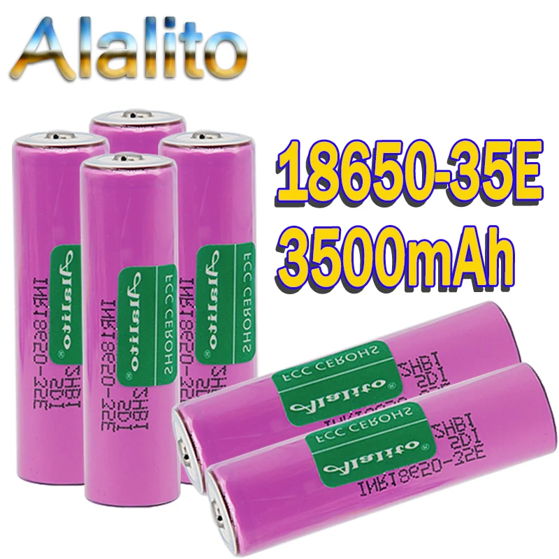 For 18650 3500 mAh 13A Discharge INR18650 35E INR18650-35E Battery Li-ion 3.7 V Rechargeable Button Upper | Электроника