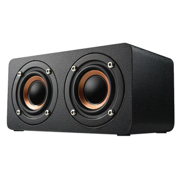 

Portable Bluetooth Speaker 3D Stereo Home Theater Desktop Speakers Support FM Radio Aux TF Wooden Wireless Speaker