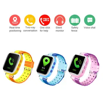 

3 Color Q80 Kids Smart Watch GPS Positioning Fashion Call Bracelet Watch 1.22 Inch Color Touch Screen SOS Hot Smart Watch