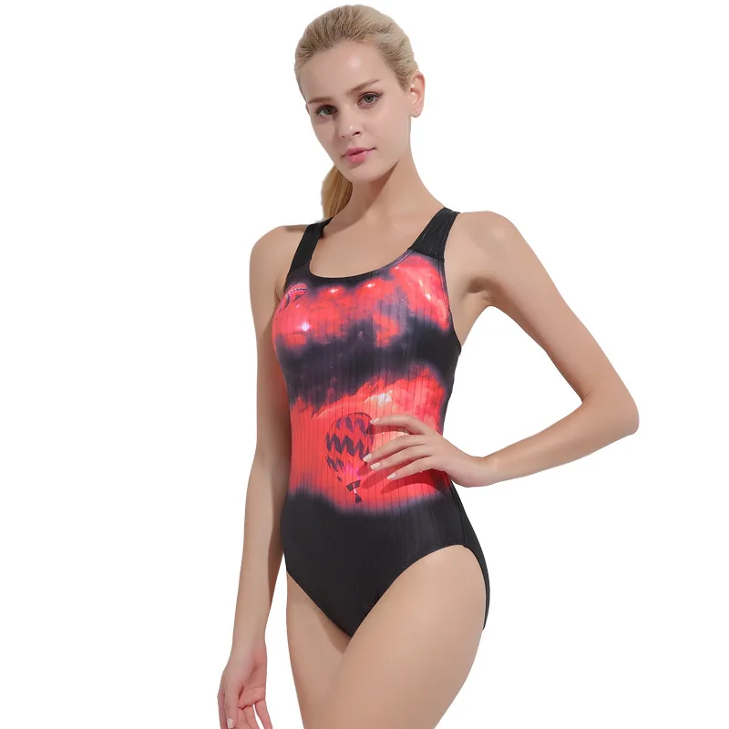 

Sbart Belly Covering Slimming Large Size Athletic Swimsuit Women's One-piece Triangular Athletic Profession Conservative Swimwea
