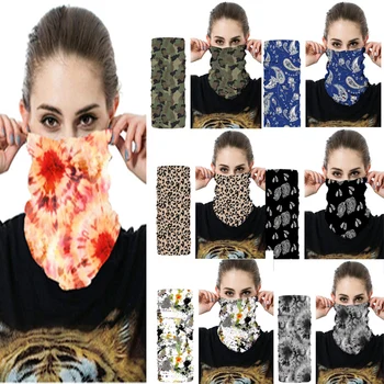 

Reusable Mouth Mask Microfiber Ice Silk Neck Gaiter 3D Printing Bandana Quick-drying Sports Cycling Unisex Cloth Face Mask