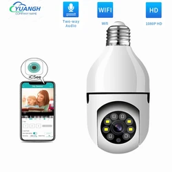 2mp icsee câmera wi fi lâmpada de casa inteligente indoor 2 way áudio cctv câmera vigilância vídeo sem fio