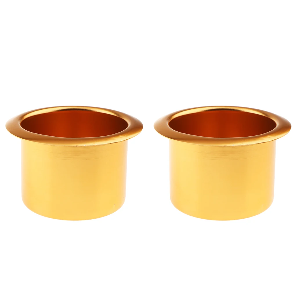 2PCS UNIVERSAL RV BOAT CUP DRINK HOLDER - Stainless Steel Cup Bottle Rack for Boats RV & Campers - Gold, 80x64mm