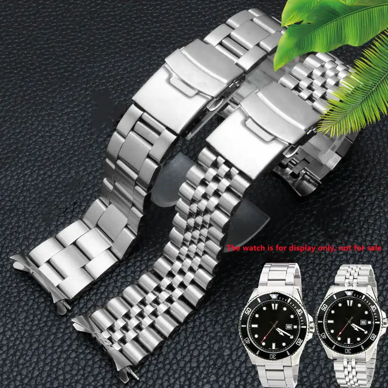 22mm 316l Solid Stainless Steel Jubilee Oyster Watch Band Strap Bracelet  Fit For Casio Mdv 106 107 Watch - Watchbands - AliExpress