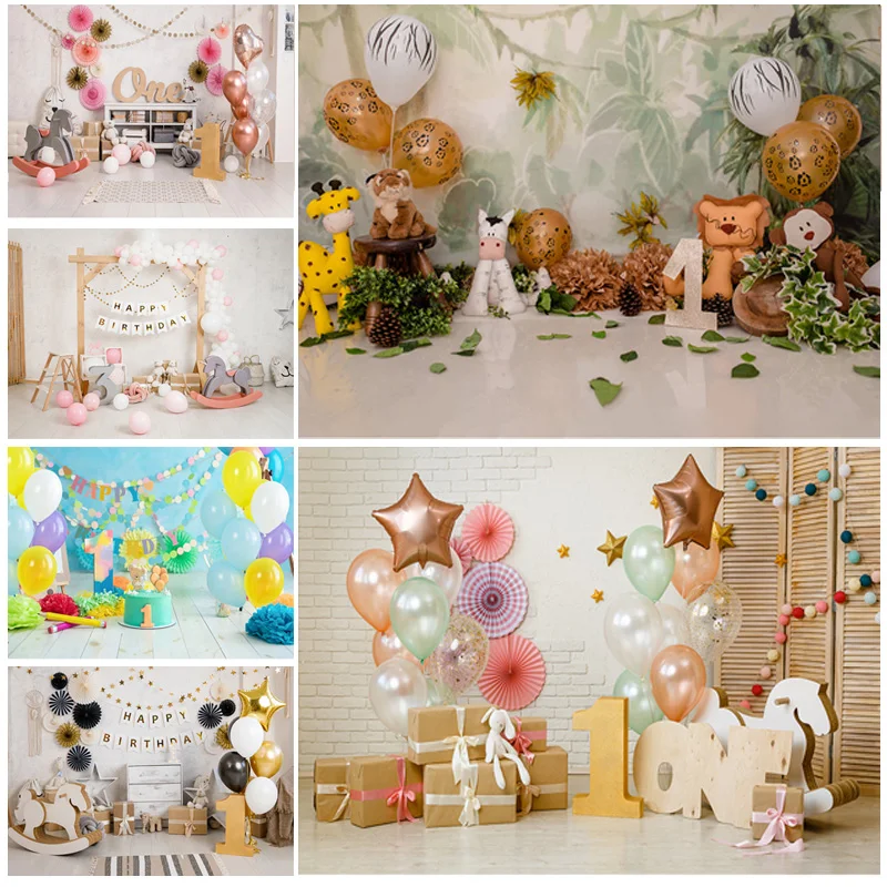 

SHENGYONGBAO Birthday Photography Backdrops 1st Baby Newborn Portrait Photo Background Party Studio Photocalls 2021318ET-11